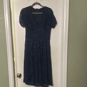 Knox Rose Navy Lace Midi Dress